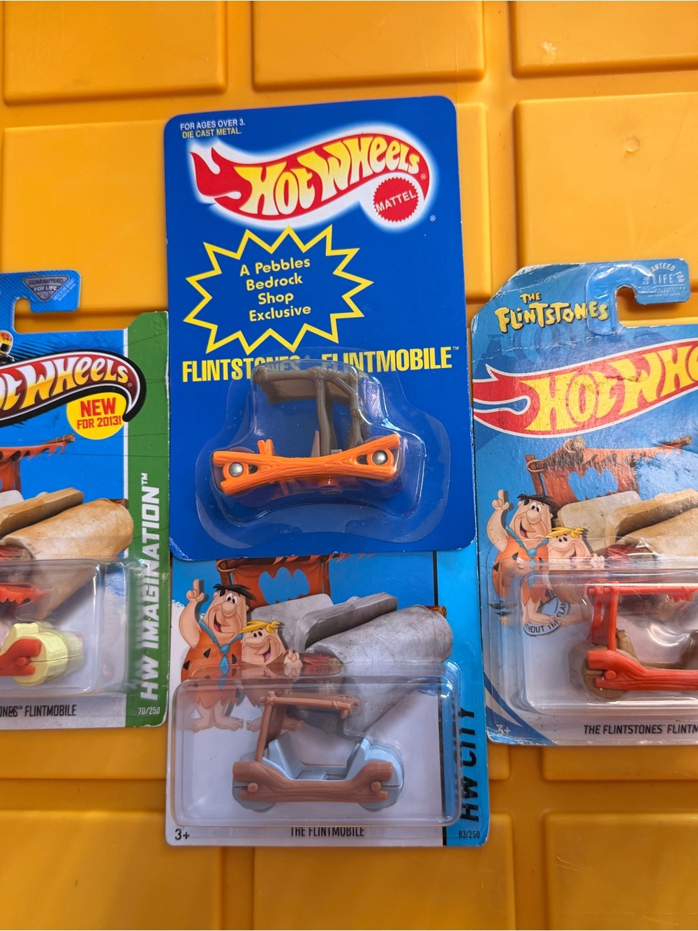 The Flintstones Pebbles Bedrock Shop Exclusive Orange Flintmobile bundle of (4)